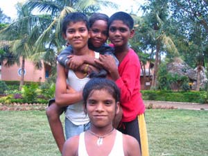 Boys in the community village - Photos by Mark Helyar