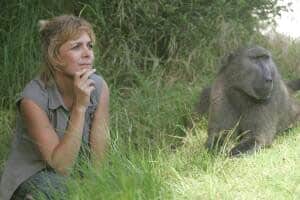 Jenni Trethowan is working to protect baboons like her friend Quizzie. Photo by Jenni Trethowan