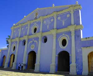 One of the many colorful structures in the city of Granada.