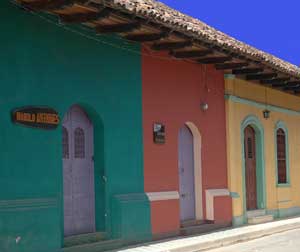 A typical street in the colorful city of Granada.