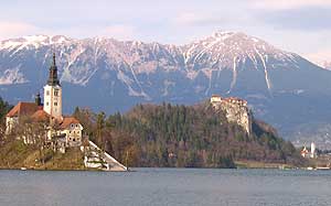 The Church of the Assumption crowns the only island in the country in Lake Bled. Photo by Christine H. O'Toole