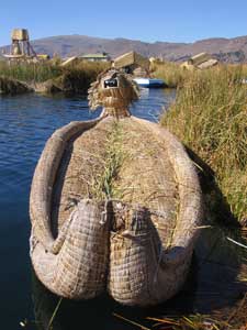 A reed boat built by the Aymara