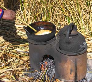 Frying bread on Amantani Island