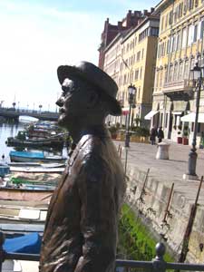James Joyce's statue looks out on Trieste harbor. Photos by Christine H. O'Toole