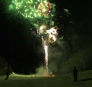 Fireworks at the Red Lodge Mountain Resort's Winter Carnival