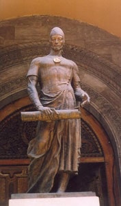 Shota Rustaveli was a 12th-century poet who wrote 'The Knight in the Panther's Skin,' the Georgian national epic.