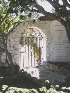 The hacienda gate at the Camillo Ranch