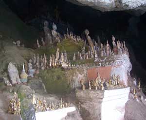 The Tham Ting Caves contain thousands of Buddha images.