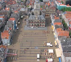 The view from the top of the New Church Tower in Delft