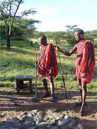 Ecotourism in Kenya's Savannah 2 Camp guards on the savannah in Kenya. photos by Marie Javins.