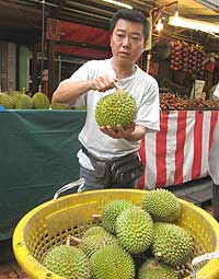 Malaysia Melds Three Cultures 4 Durian Fruit, a famous and beloved fruit of Asia that stinks! photo by Liz Chow.