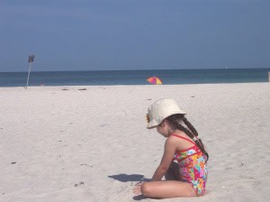 Florida's Gulf Islands: An Old-Fashioned Family Vacation 2 The author's daughter finds plenty of space to play in the sand in Florida's Gulf Coast.