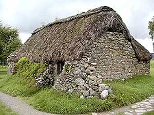 A typical 'black house' in the Scottish Highlands