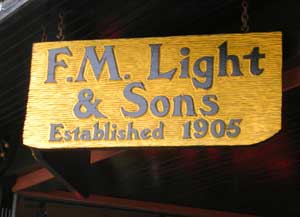F.M. Light & Sons sign carries lots of western merchandise.
