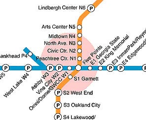 The MARTA map shows how simple Atlantas rail system is to navigate. Photos by Jaclyn C. Stevenson