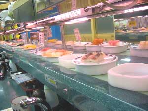 A Kaiten sushi restaurant