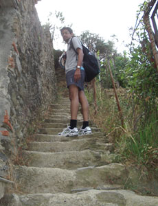 Coast route of Cinque Terre.