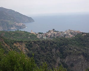 A view of the villages that make up Cinque Terre, one of Italy's most spectacular hiking spots.