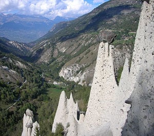 Switzerland: Hiking in the Land of Sky 6 Glacial action is evident in a formation located a valley south of Sion.