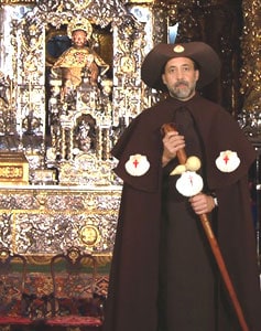 Paul Shoul in the cathedral at Santiago de Compostela
