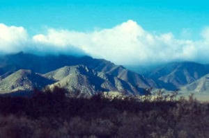 Vallecito: A Quiet, Primitive Desert Campground 5 Clouds top the mountains that surround Vallecito after a spring rain.