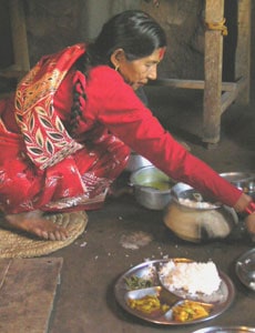 Women's Tales of Courage and Adventure 5 Serving dinner in Nepal