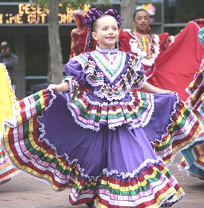 A young Mexican dancer at a festival in Downtown Boise - photos by Paul Shoul