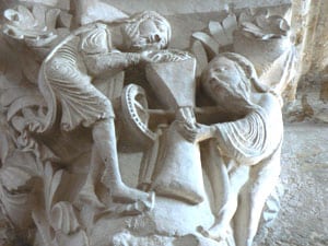 France: Burgundy Lives Up to Its Reputation 2 Wall detail from the Basilica Sainte-Madeleine in Vezelay