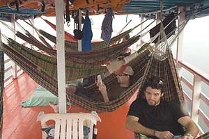 Hammocks in the Amazon.