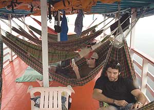 Hammocks in the Amazon.