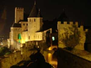 Carcassonne Castle at night