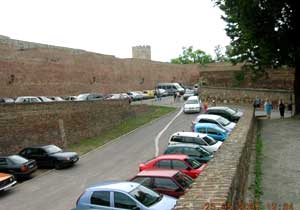 Serbia: A Business Meeting in Belgrade 4 Cars are parked everywhere in the Old City