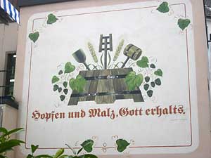 Sign at the brewery in Dusseldorf.