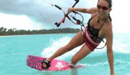 Kiteboarding in Cabarete, Dominican Republic.