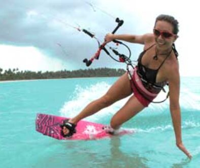 Kiteboarding in Cabarete, Dominican Republic.