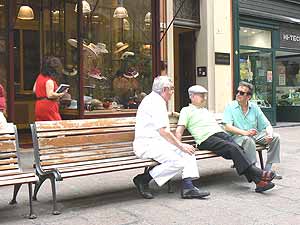 Politicking the streets, in a piazza in Bologna. photo by Max Hartshorne.