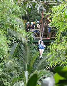 Ziplining on St Lucia.