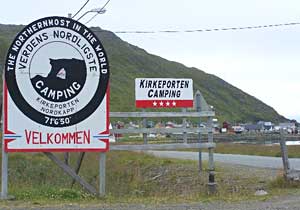 The northern-most camping area in the world, in Norway.