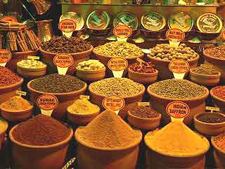 Spices are in abundance in Turkey's bazaars.