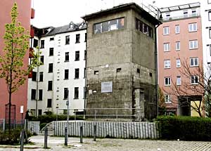 This former East German border guard tower is now a memorial to the first person to be killed while trying to flee to the West.
