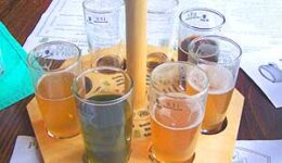 The sample wheel of Pivovarsky Dum’s creative micro-beers