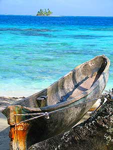A dugout canoe in Panama