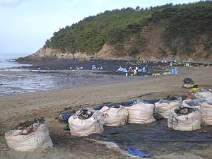 Bags of trash start to pile up.