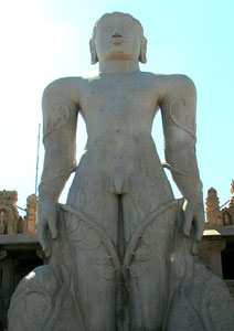 The 57-foot statue of Bahubali is carved from a single stone in Shravanabelagola, India. Photos by Suruchi Dumpawar