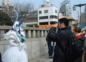 The Harajuku Girls pose for photos. The group performs in videos by Gwen Stefani. Photos by Susan Benton Women's travel Tokyo