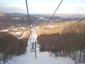The two-seater lifts offer breathtaking views at Smugglers Notch in Vermont.
