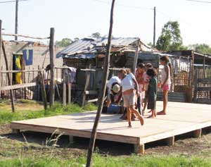 Alternative Spring Break: Building Houses in Uruguay 4 A completed floor after the first day