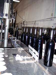 An assembly line inside Bodegas de Santo Tomás