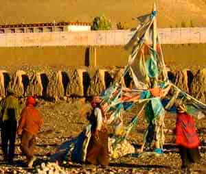 Pilgrims at Tholing Monastery