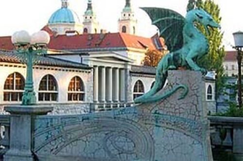 The Dragon Bridge in Ljubljana, Slovenia